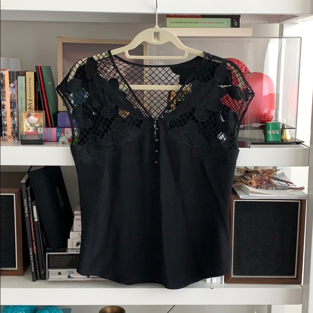Black silk top